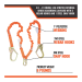 Malta Dynamics – C5117 Lanyard, Double Leg Stretch, 4.5'–6', Rebar Hooks, 100% Tie-Off. Clearance Pricing! - MD-C5117