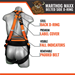 Malta Dynamics - Warthog Maxx Construction Harness w/ Side D-Rings, TB Legs Belts - 