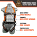 Malta Dynamics - Warthog Maxx Construction Harness w/ Side D-Rings, TB Legs Belts - 
