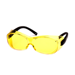 OTS #S3530SJ - Safety Glasses Black Frame/Indoor/Outdoor Mirror Lens - Amber OTS, S3530SJ, safety, glasses, black frame, indoor/ outdoor, mirror, amber, lens