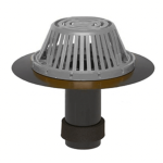 Portals Plus 65041, 65051, 65061, 65071 -  ABS Reroof Drain w/ Alum Dome Portals Plus, 65041, 65051, 65061, 65071, ABS ReRoof drain, aluminum dome strainer, retrofit drain, expanding foam tape seal, 3 inch drain, 4 inch drain, 5 inch drain, 6 inch drain