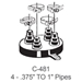 Portals Plus Alumi-Flash Extra Wide Base  w/481 Black Cap - POR-23045