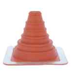 Portals Plus - Deck-Mate, Hi-Temp Silicone (Terra-Cotta) Portals Plus, Deck-Mate, Hi-Temp Silicone, roof pipe flashing, high-temperature silicone boot, metal roof flashing, pipe penetration seal, aluminum base flashing