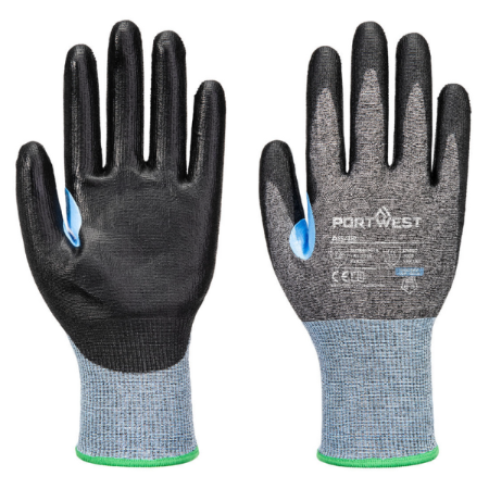 Portwest A642-CS Cut D18 PU Glove A4 Gray/Black