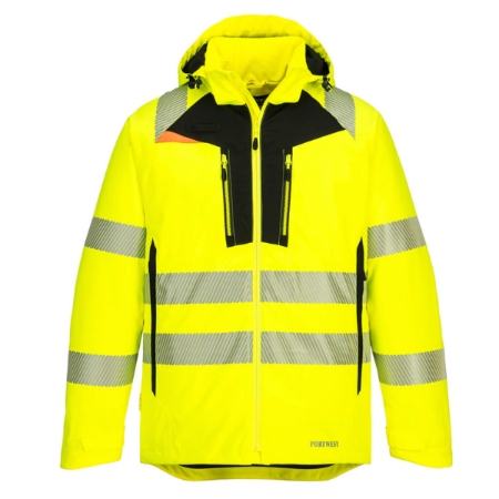 Portwest DX461-DX4 Hi-Vis Winter Jacket, Yellow/Black