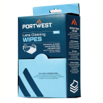 Portwest PA01 - Lens Cleaning Wipes (100 towelettes) White Portwest, PA01, Lens Cleaning Wipes, towelettes, White