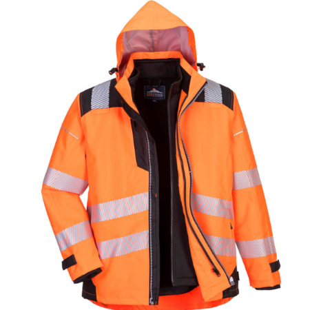 Portwest PW365-PW3 Hi-Vis 3-in-1 Jacket Orange/Black