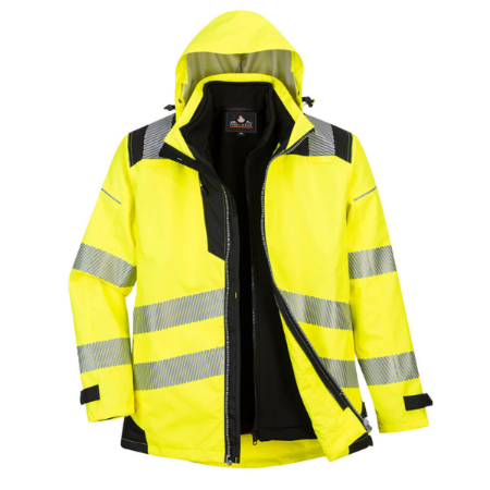 Portwest PW365-PW3 Hi-Vis 3-in-1 Jacket Yellow/Black