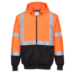 Portwest UB315 - Hi-Vis Contrast Zipped Hoodie, Orange/Black