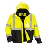 Portwest US364 - Hi-Vis 2-in-1 Contrast Bomber Jacket, Yellow/Black