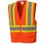  Portwest US371-O - Tulsa Contrast Hi-Vis Mesh Vest, Orange