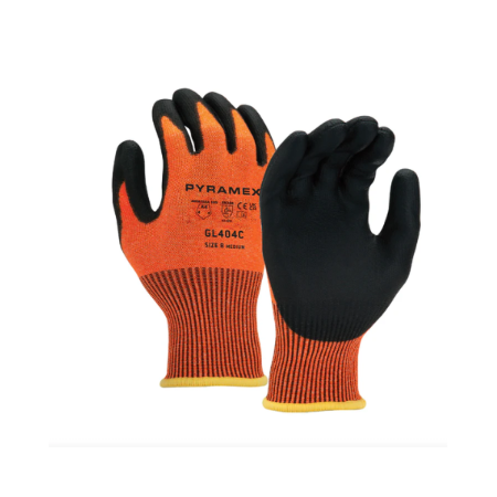 Pyramex GL404CL PU 13g HPPE HiVis Org Liner A4 Cut