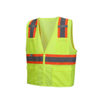 Pyramex Hi-Viz All Mesh Safety Vest with Contrasting Reflective Tape, Lime, XL safety, vest, pyramex, lime, green, all mesh, contrasting reflective tape, XL