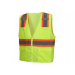 Pyramex Hi-Viz All Mesh Safety Vest with Contrasting Reflective Tape, Lime, XL - 345-RVZ2310XL