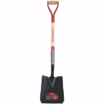 Razor-Back 2594300 Square Point Shovel with Tab Socket and Forward Turned Step, Wood Handle and D-Grip 