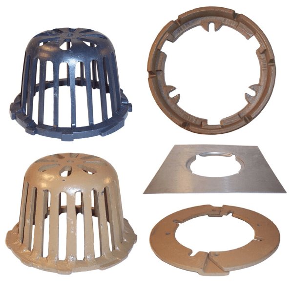 Jay R. Smith Mfg. Co. – 1330 Domes + Accessories, Cast Iron Drain Components