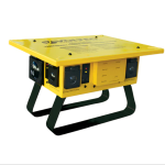 T-BOX 6 GFCI Temporary Power Box - U-GROUND T-SLOT, 09-0T676 Voltec temporary power box, U-ground T-slot box 09-0T676, 50A temporary power distribution, 6 GFCI T-slot, outdoor power box