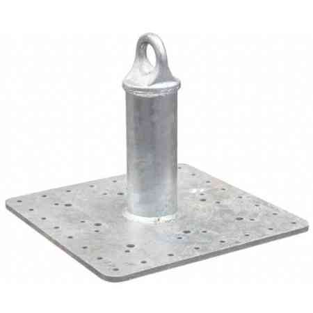 Tie Down 70864-L16 - 12 in. Screw on Commercial Roof Anchor - Galvanized Steel with 16 in. x 16 in. Base