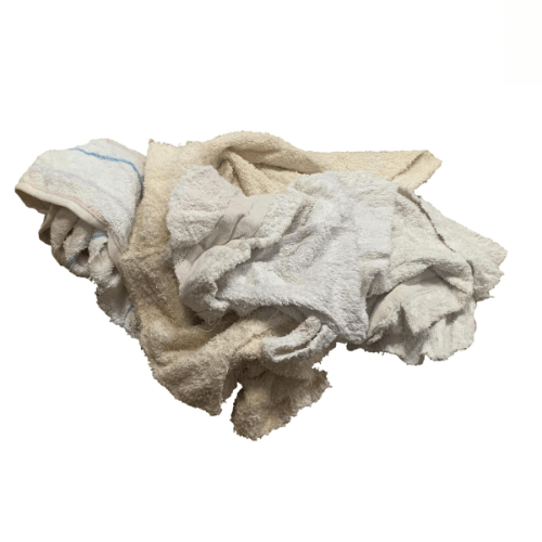 Wiping Rags White Terry Cloth Wipers 5 lb. Box