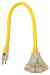 Coleman Cable, #2882 2 ft. 12/3 (Lighted) Yellow Jacket / 3-Conductor Power Block - 242-2882