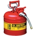 Justrite, #7220120 Type II Accuflow Red Gas Can, 2 Gal. w/ 5/8 in. Hose  - 330-7220120