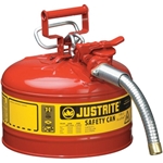 Justrite, #7225130 Type II Accuflow Red Gas Can, 2.5 Gal. w/ 1 in. Hose  