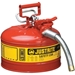 Justrite, #7225130 Type II Accuflow Red Gas Can, 2.5 Gal. w/ 1 in. Hose  - 330-7225130
