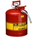 Justrite, #7250120 Type II Accuflow Red Gas Can, 5 Gal. w/ 5/8 in. Hose  - 330-7250120