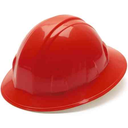 Pyramex HP24120 Full Brim, 4 Pt. Ratchet Suspension - Red