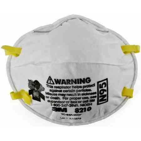3M 8210 Disposable N95 Particulate Face Mask - Box of 20 - 95% Filtration For Non-Oil Dust