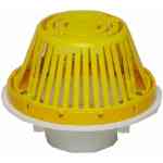 Portals Plus 61071 - PVC Roof Drain, Aluminum Dome, 6 in. Portals Plus, 61071, PVC Roof Drain, Aluminum Dome, 6” outlet, roof drain plus pack, clamping ring, gravel guard, EPDM connector, commercial roof drainage