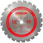 Oshlun, #120024 12 inch x 24 teeth x 1 inch arbor Carbide Tipped Rescue & Demolition Saw Blade 