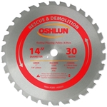 Oshlun, #14003014 inch x 30 teeth x 1 inch arbor Carbide Tipped Rescue & Demolition Saw Blade 
