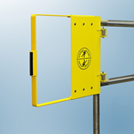 Fabenco, #G72-27PC Self Closing Safety Gate A36 Carbon Steel with Safety Yellow Power Coat, Fits 24-30" Opening fabenco, safety gate, self-closing gate, industrial gate, fabenco gate, G72-27PC, g series