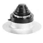 Portals Plus 22015, Alumi-Flash Standard Base w/126 Black Cap 22015, POR-22015, Alumi-Flash, C-126 cap, EPDM cap, spun aluminum base, Snaplock clamp, 2?–6? penetration, roof flashing