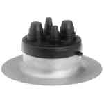 Portals Plus 22025, Alumi-Flash Standard Base w/212 Black Cap 22025, POR-22025, Alumi-Flash, C-212 cap, spun aluminum base, EPDM cap, roof flashing, multi-pipe flashing, Snaplock clamp