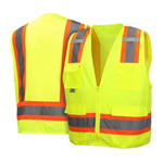 Pyramex RVZ2410 Safety Vest- Front Solid Polyester/Back Mesh Polyester 