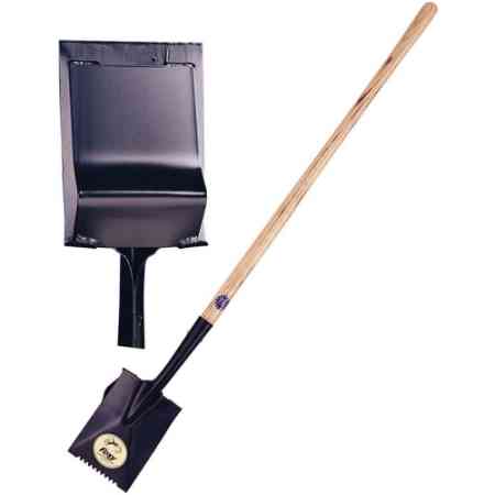  Foxy Manufacturing 11073 - Long Handle Wood Spade, Serrated Edge, Heeled Back