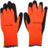Arctic Freeze, Fleece Lined, Rubber Coated Glove arctic freeze glove, fleece lined rubber coated glove, 10 gauge fleece liner, black latex palm, knit cuff, orange/black, sizes medium large x-large, 337-1450