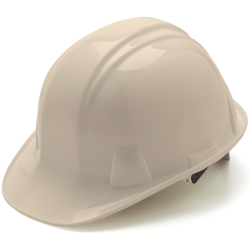 White Hard Hat Pyramex HP14110 4-Point With Ratchet Suspension Safety Cap Style 