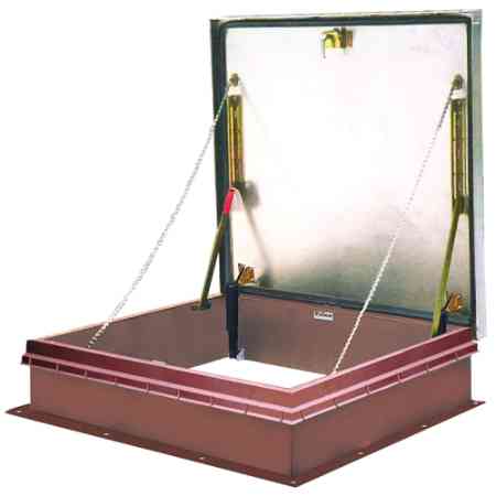 Bilco F-40 - Aluminum Cover Galvanized Steel Curb Roof Hatch, 48" x 48"