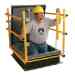 JL Industries RHG-2-STH 54 × 30 Roof Hatch – Galvanized Steel with Safety Railing, Gray & Yellow - JLI-RHG-2-STH