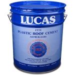R.M. Lucas 771 - Asphalt Plastic Roof Cement Premium 5 GAL Lucas #771 Asphalt Plastic Roof Cement Premium 5 GAL, Used to install, repair or rebuild roof flashings at parapet walls, gravel stops, stacks, vents, monitors and similar applications