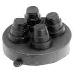 Portals Plus 29235, C412 Black Cap w/Clamps 29235, POR-29235, C-412 cap, Black Cap with clamps, EPDM cap, roof penetration flashing, 1-2 inch cap, Alumi-Flash, Plasti-Flash