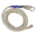 FallTech 8125 - 5/8' Premium Polyester Rope - w/ 1 Snap Hook & Braid-End - 25' Length