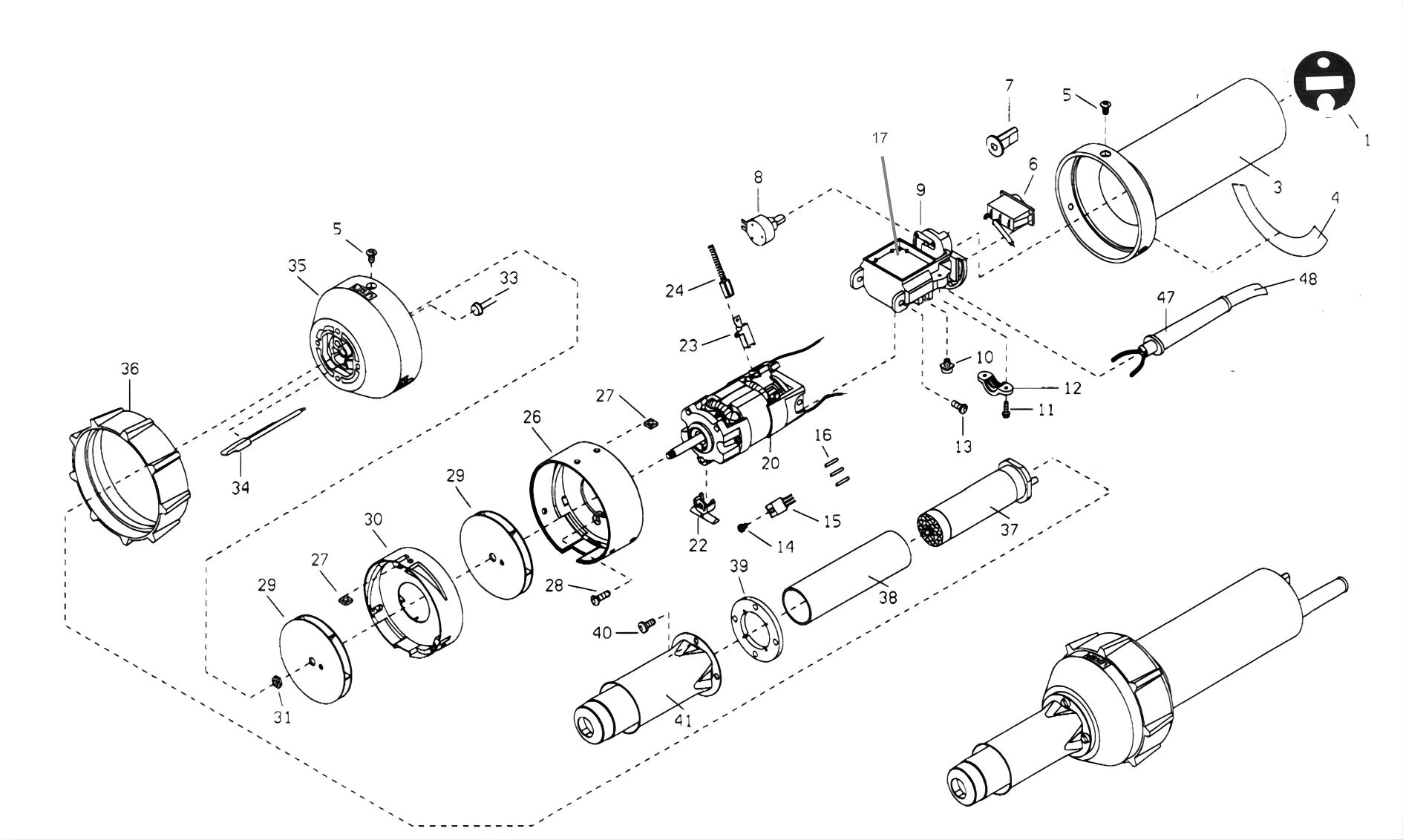 RACE Heat Gun Parts Diagram